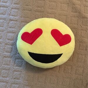 Yellow Heart Eyes Emoji Plush Pillow